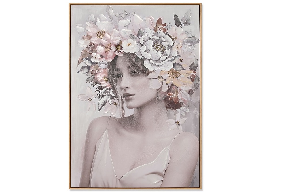 CUADRO LIENZO PS 70X3,5X100CM CHICA FLORES